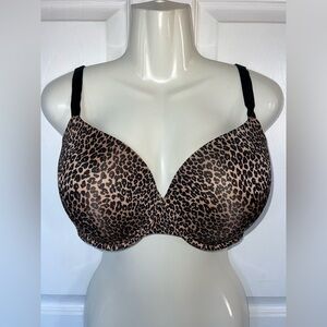 Victoria's Secret Women Bra 38DDD Cheetah Print Lined Demi Underwired